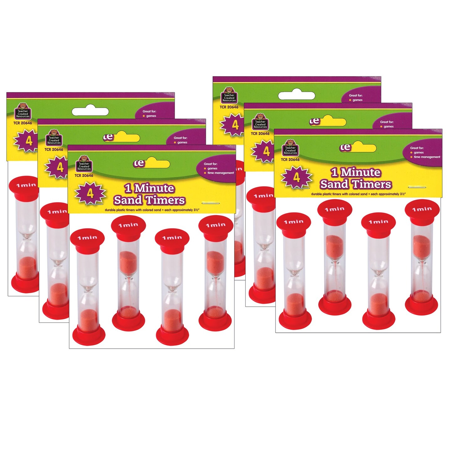 Sand Timers, Small, 1 Minute, 4 Per Pack, 6 Packs | Michaels