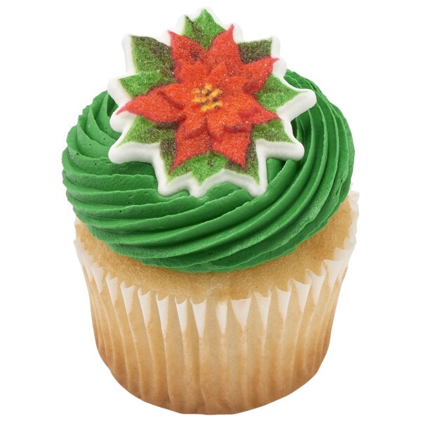 Poinsettia Dec-Ons&#xAE; Decorations 12ct