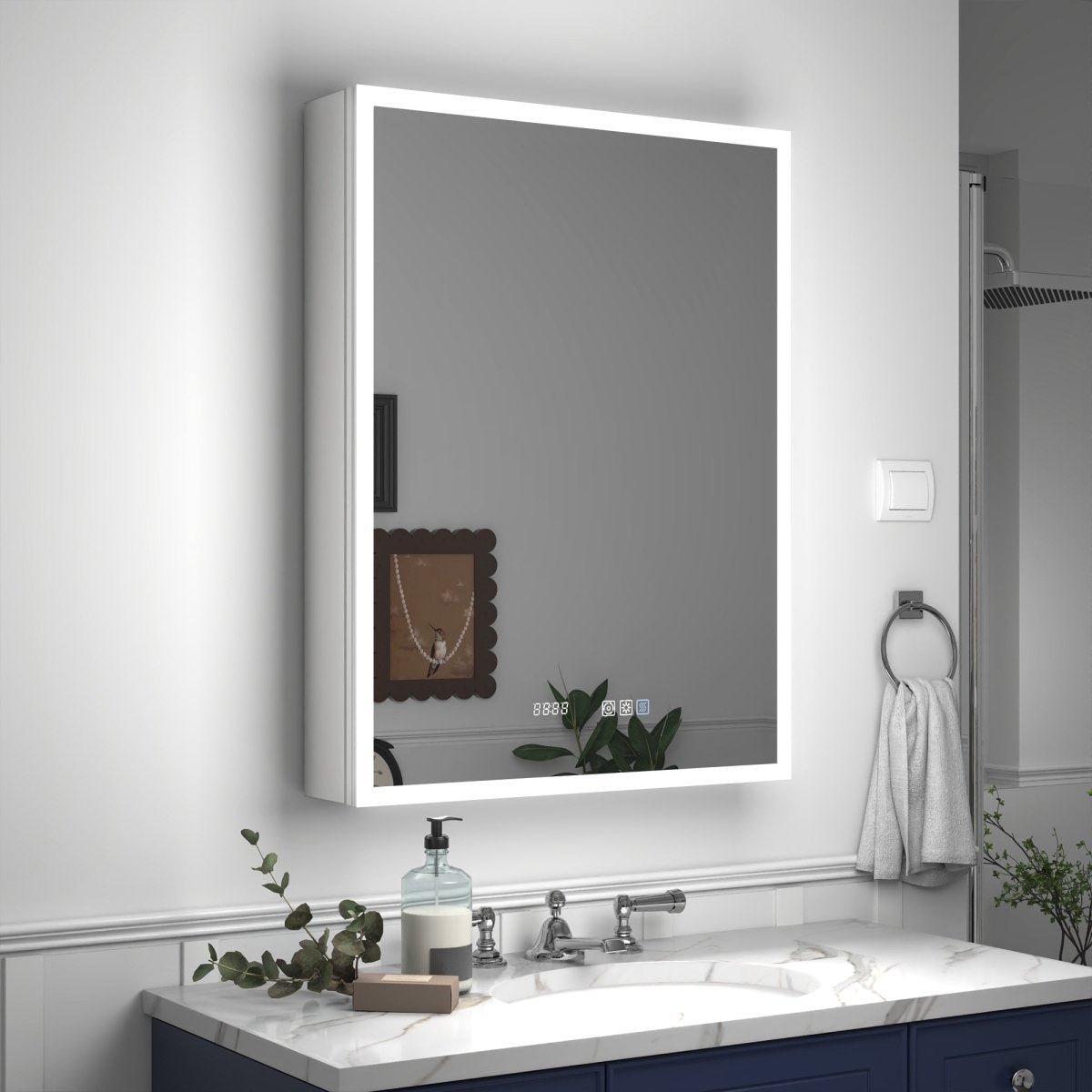 Led Lighted Medicine Cabinet 24In X 32In Recessed Surface Mount Right Hinge