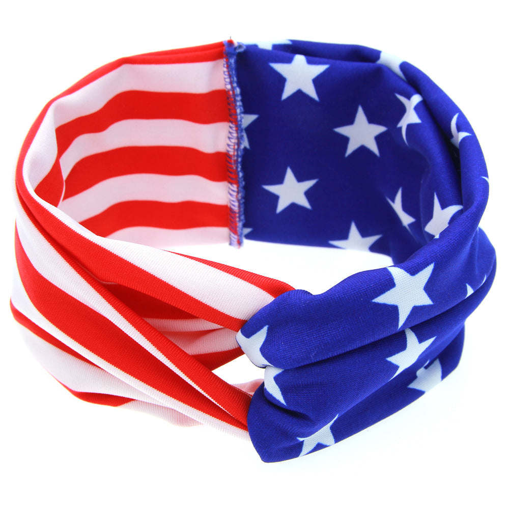Independence Day American Flag Knotted Headband Accessories - Average Size (0-12Y)