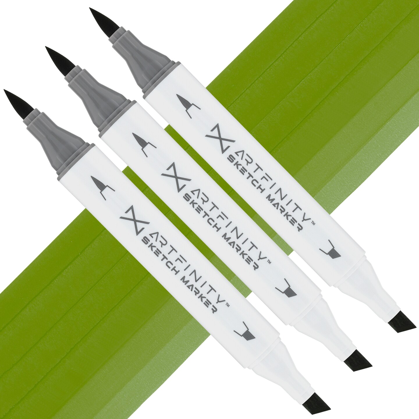 Artfinity Sketch Marker Sets - Set of 3 - Light Olive Green YG1-6, Vibrant, Professional, Dye-Based Alcohol Markers for Artists, Drawing, Travel, & More