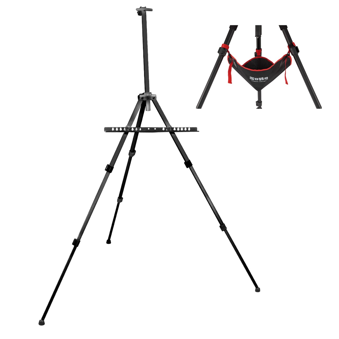 Creative Mark Feather Portable Lightweight Painting Adjustable Folding Tripod Easel Stand for Painting with Tripod Weight Bag, Easy-Lok Canvas Holder Fits 1.5&#x22; Canvases from 4&#x27;&#x27;-30&#x27;&#x27; Tall