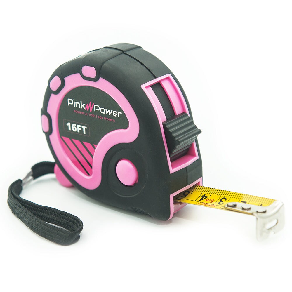 Pink Power 16ft. Pink Retractable Tape Measure