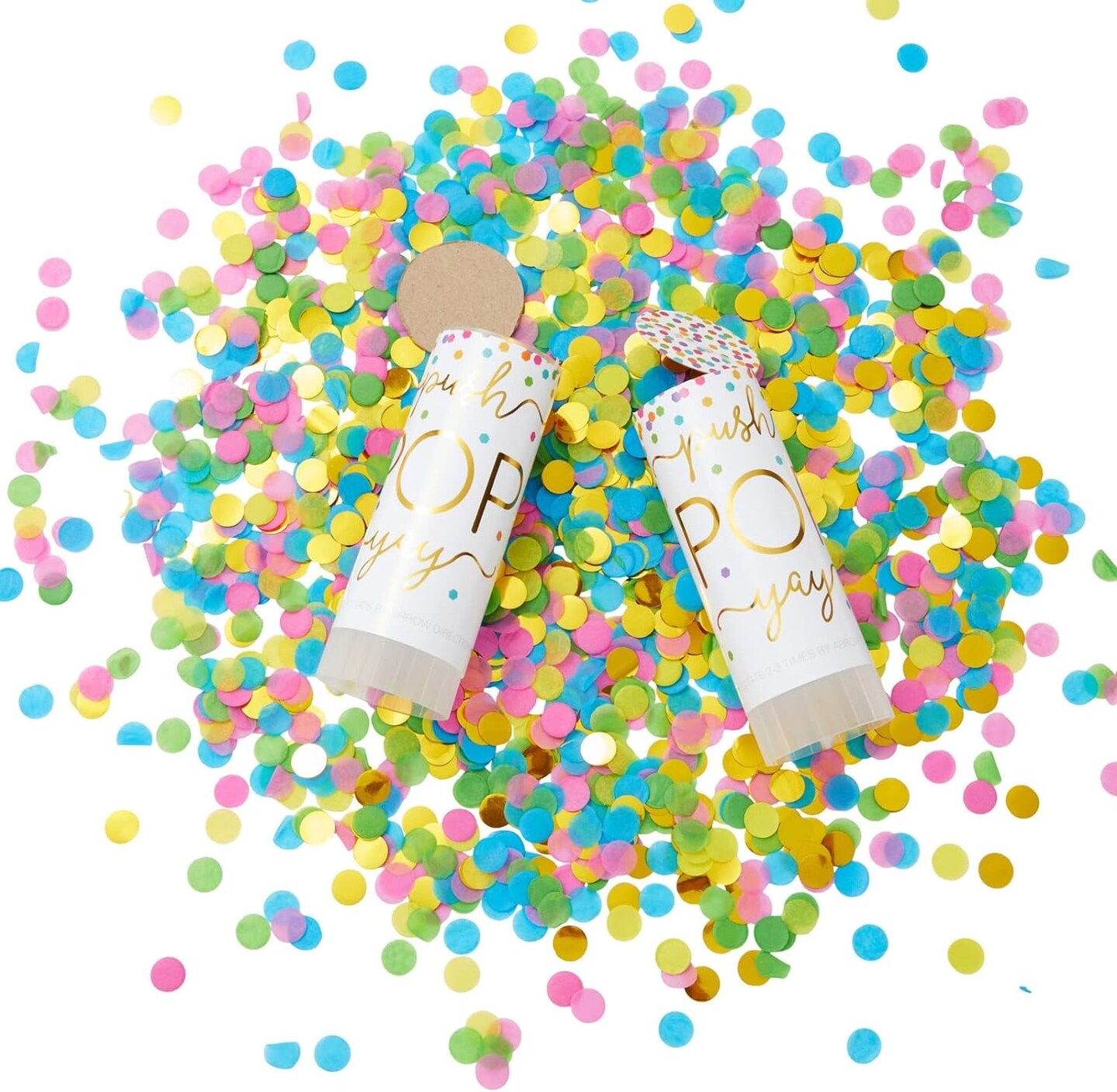 20 Pack Rainbow Confetti Shakers, Party Confetti Bulk Pack for Wedding, Bridal Shower, Graduation