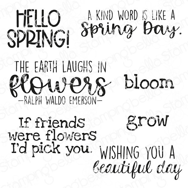 Stamping Bella Cling Stamps-Hello Spring Sentiment