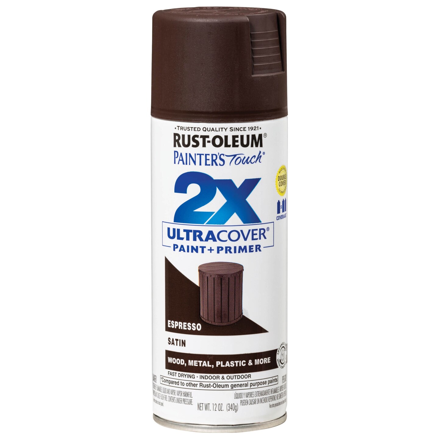 Rust-Oleum Painter&#x27;s Touch Ultra Cover 2X Spray Paint 12oz-Satin Espresso