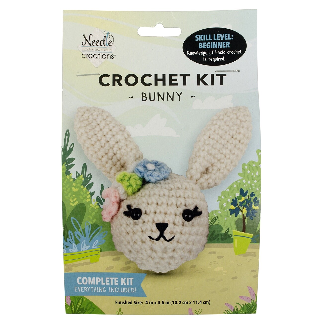 Fabric Editions Mini Crochet Kit-Bunny 4&#x22;X4.5&#x22;