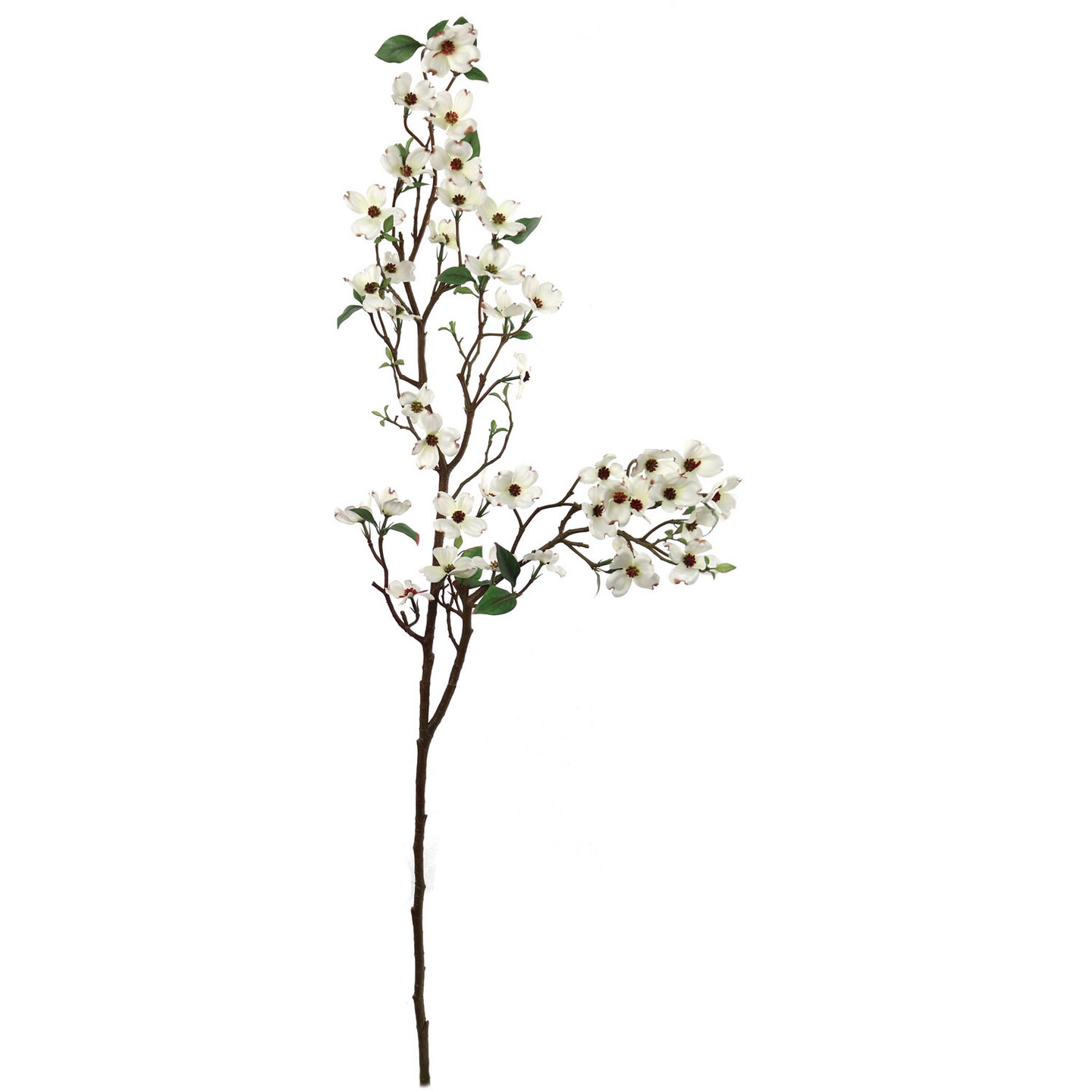 White Dogwood Branch Spray: 50-Inch, Silk Flowers & Leaves by Floral Home®