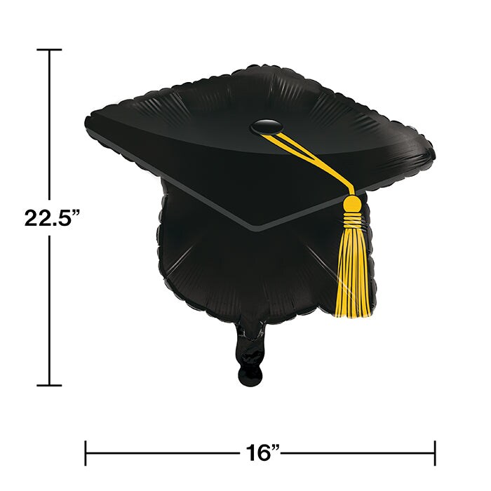 Black Graduation Metallic Balloon 22&#x22;