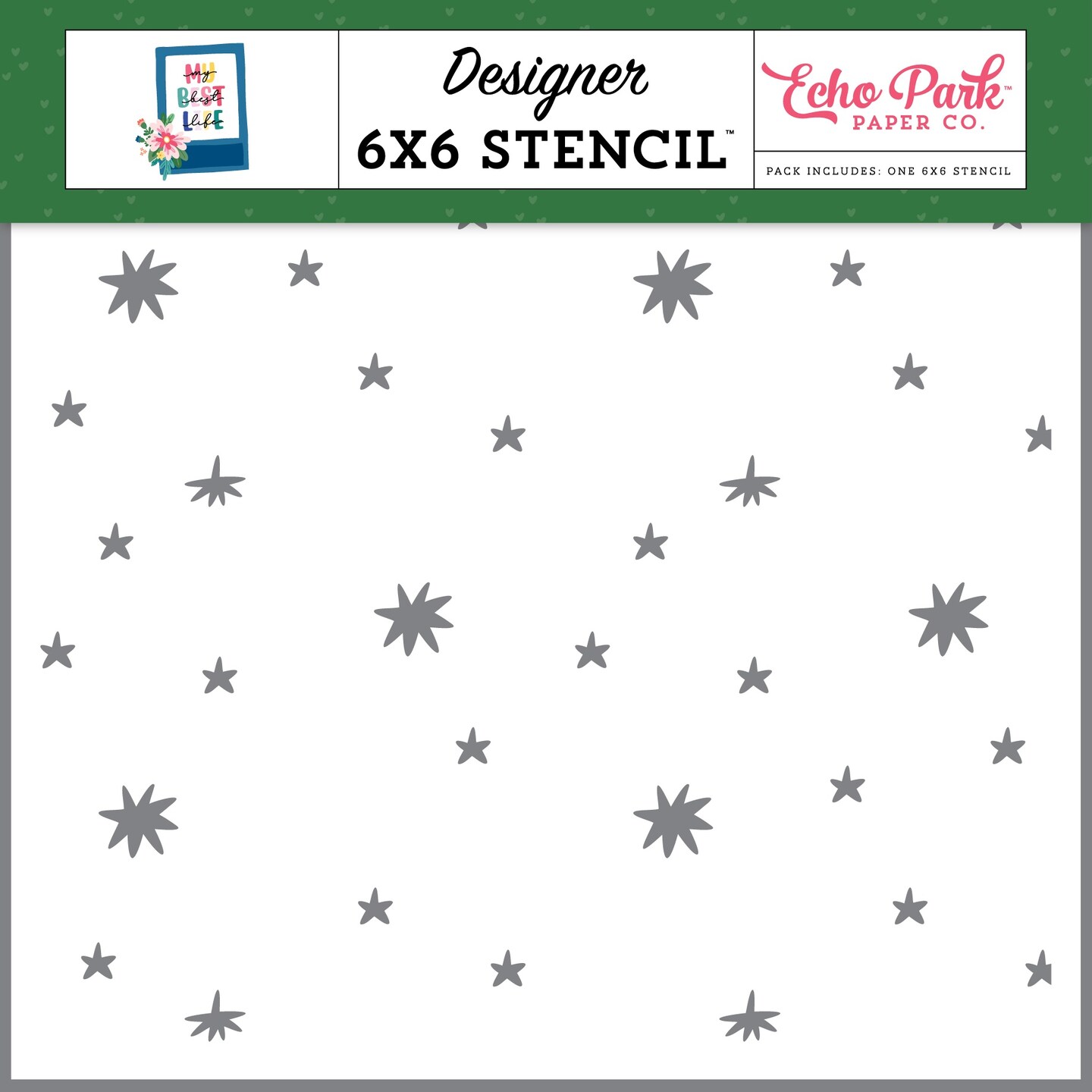 My Best Life Stencil 6&#x22;X6&#x22;-Lucky Stars