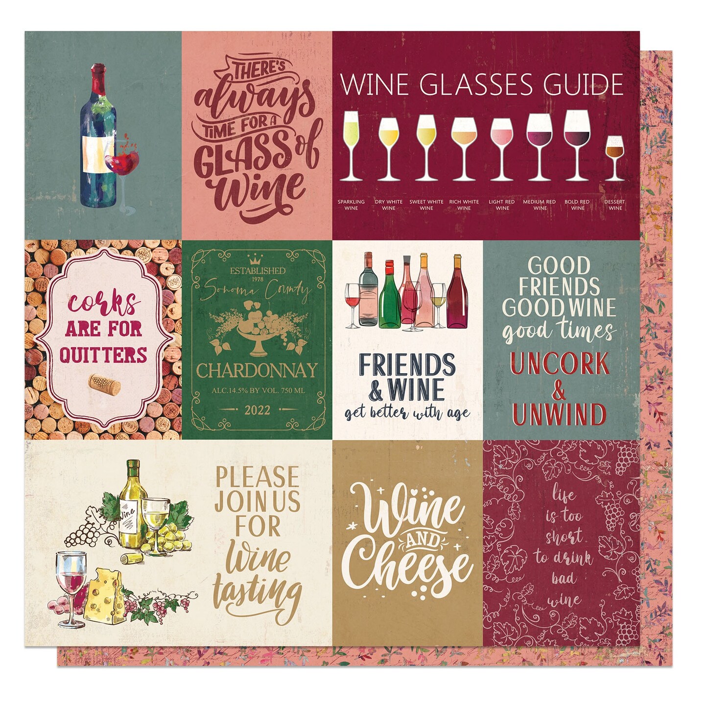 Vineyard Double-Sided Cardstock 12&#x22;X12&#x22;-Well-Aged