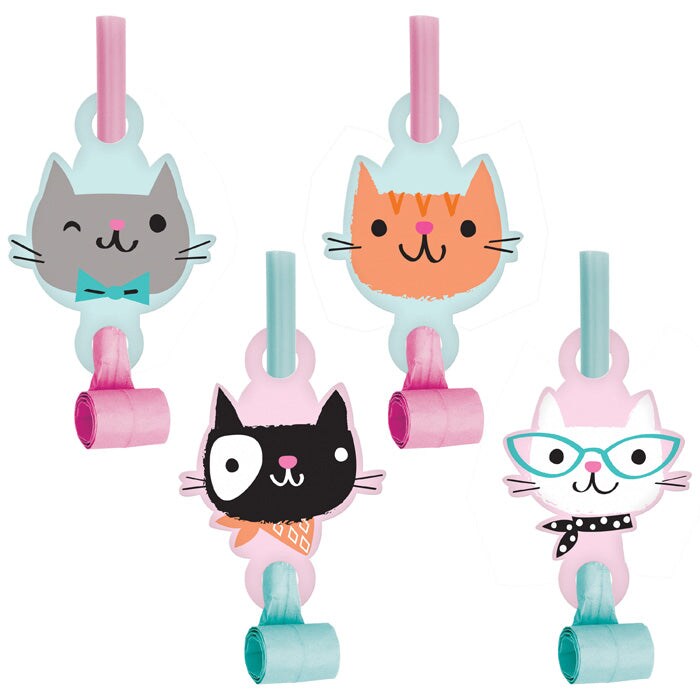 Purr-Fect Cat Party Blowouts with Medallion (8 ct)