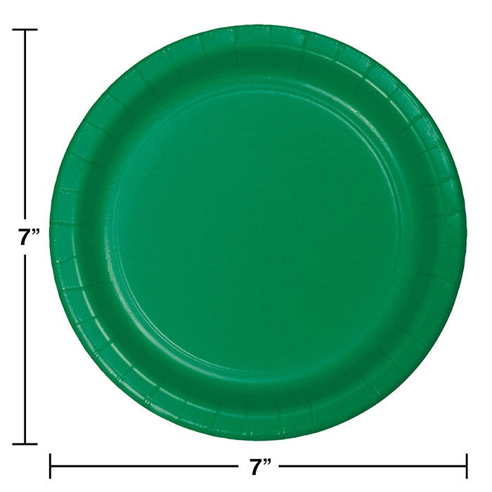 Emerald Green Paper Dessert Plates, 24 ct