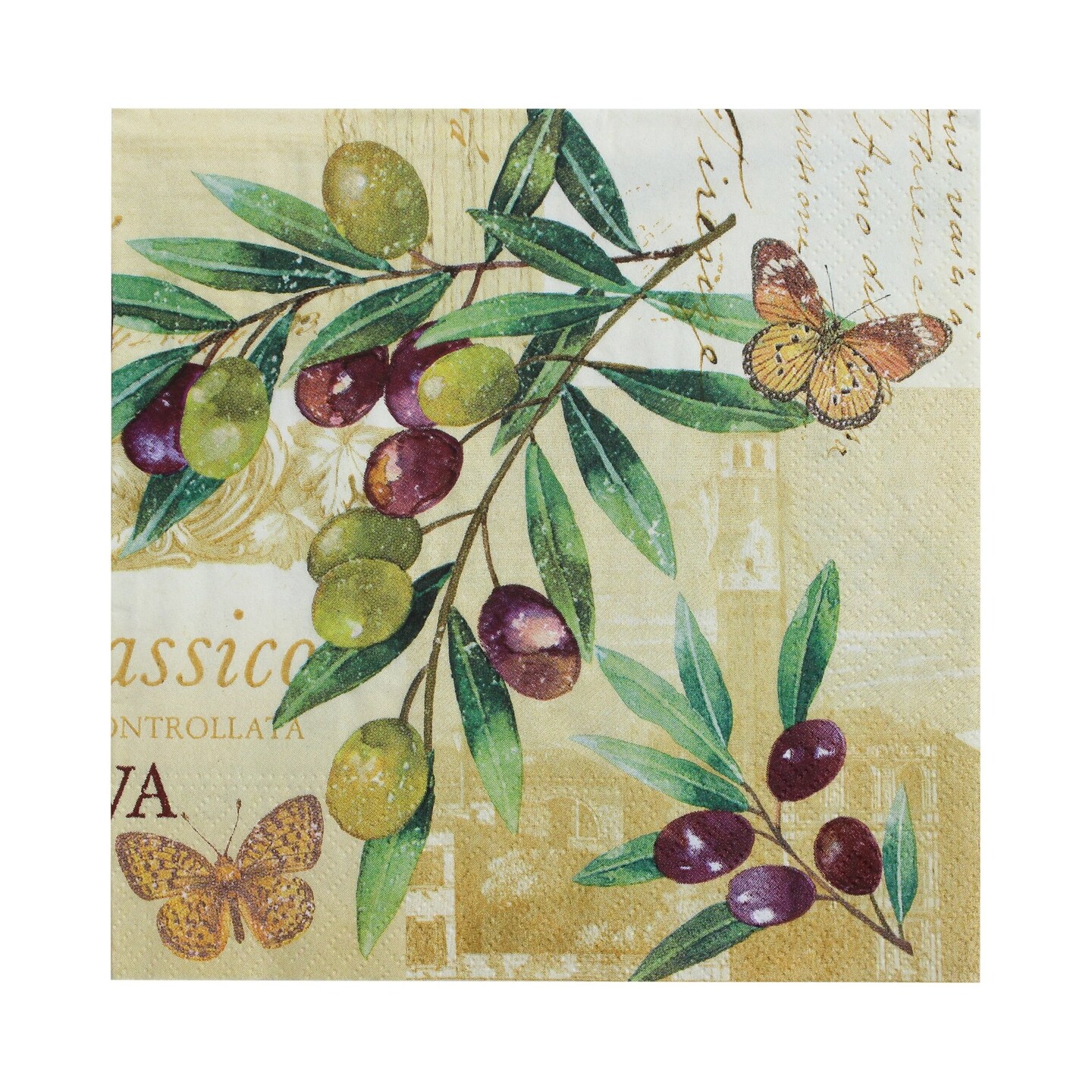 Little Birdie Decoupage Napkin 12&#x22;X12&#x22;-Olive Orchard