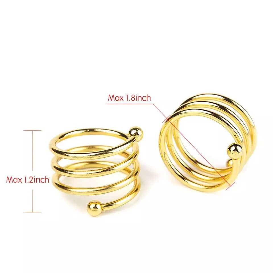 6-Pieces Gold Round Napkin Rings
