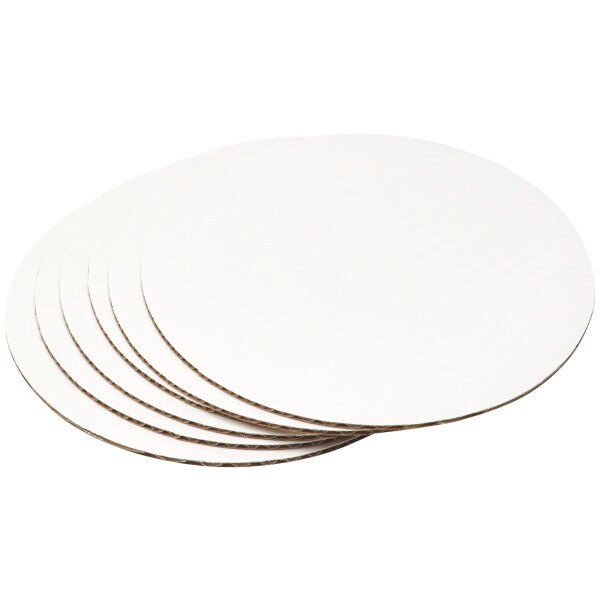 8&#x22; Round Waxed Corrugated Cake Board 6ct