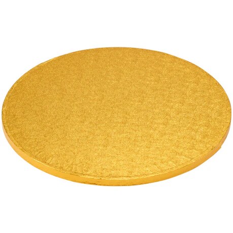 12&#x22; Round Gold Foil Cake Board Drum