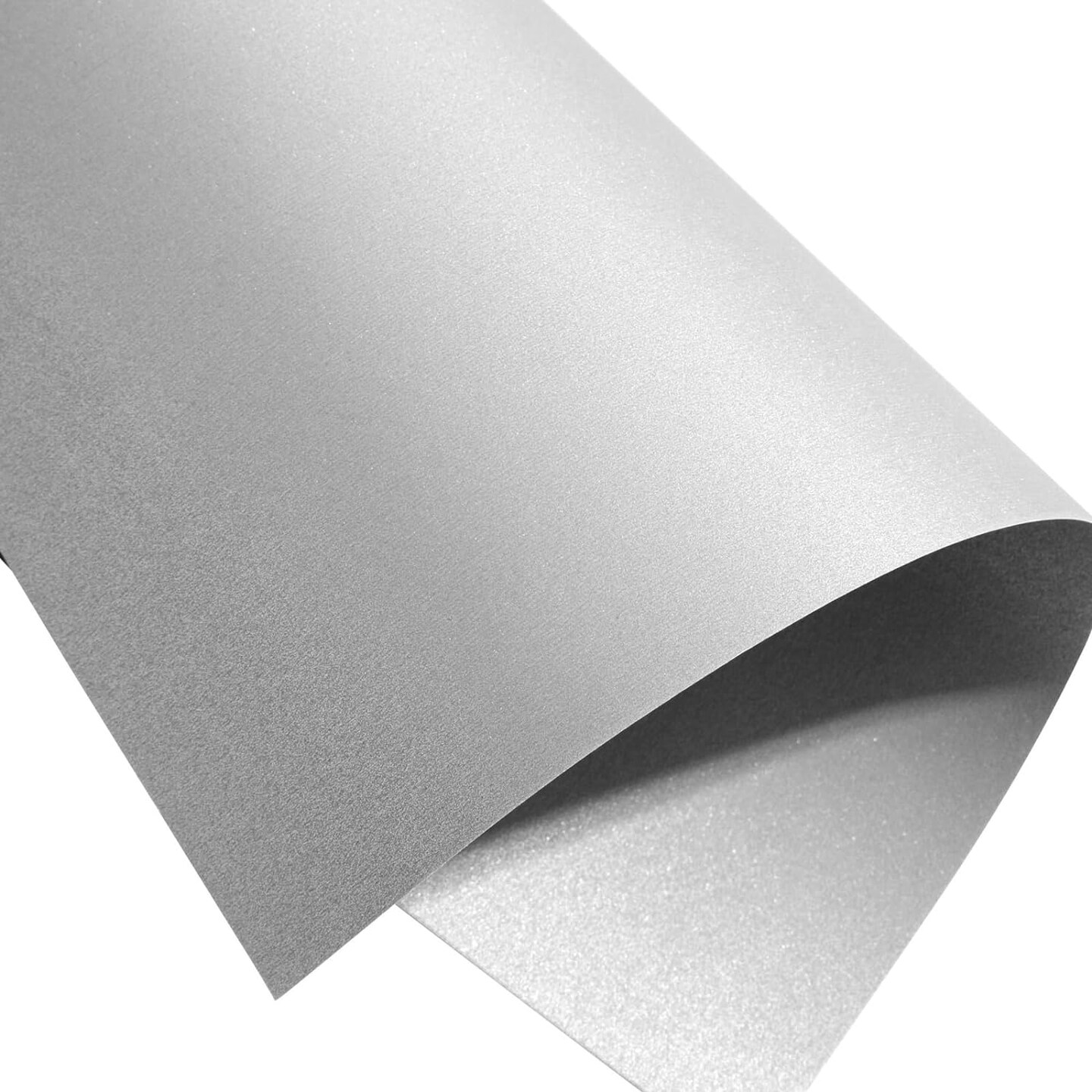 96 Sheet Silver Shimmer Metallic Cardstock, Double-Sided Paper for Scrapbooking, DIY Projects (8.5x11 In, 250 gsm)