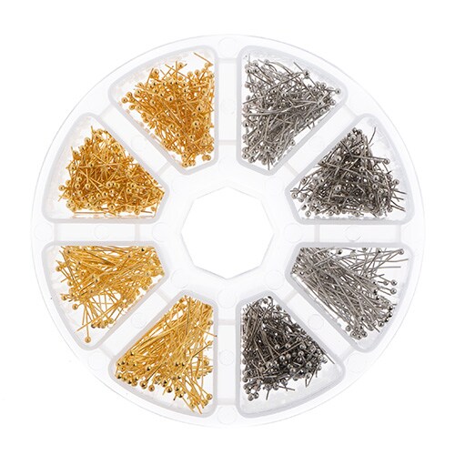 John Bead 8-Slot Ball Head Pins Jewelry Findings Kit Assortment, 700pcs