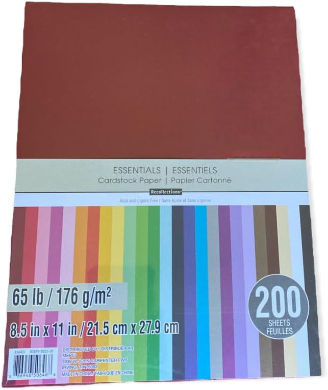 Cardstock Paper, Essentials 20 Colors - 200 Sheets 8-1/2 X 11