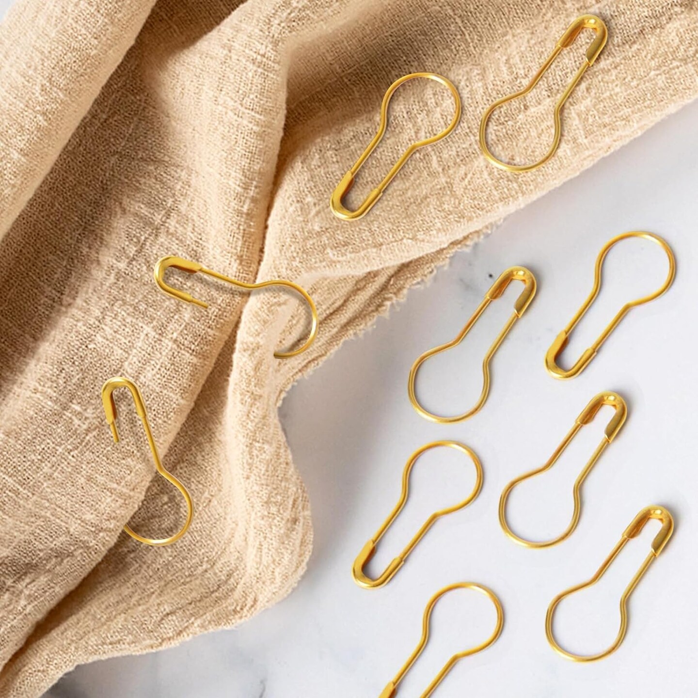 1000 Pieces 22mm/0.87 Inch Clothing Tag Pins Metal Gourd Safety Pins Bulb Pin Calabash Pin Bead Needle for DIY Craft Home Accessories,Golden