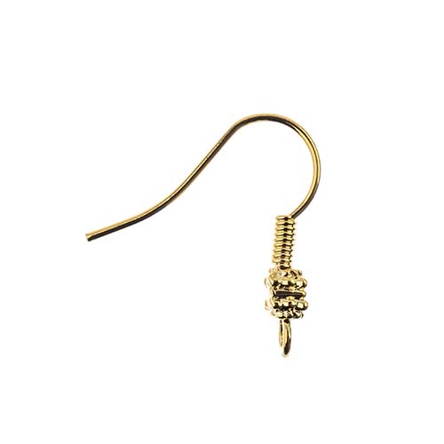 John Bead Must Have Findings 18mm Ear Wire with Bali Bead, 8pcs