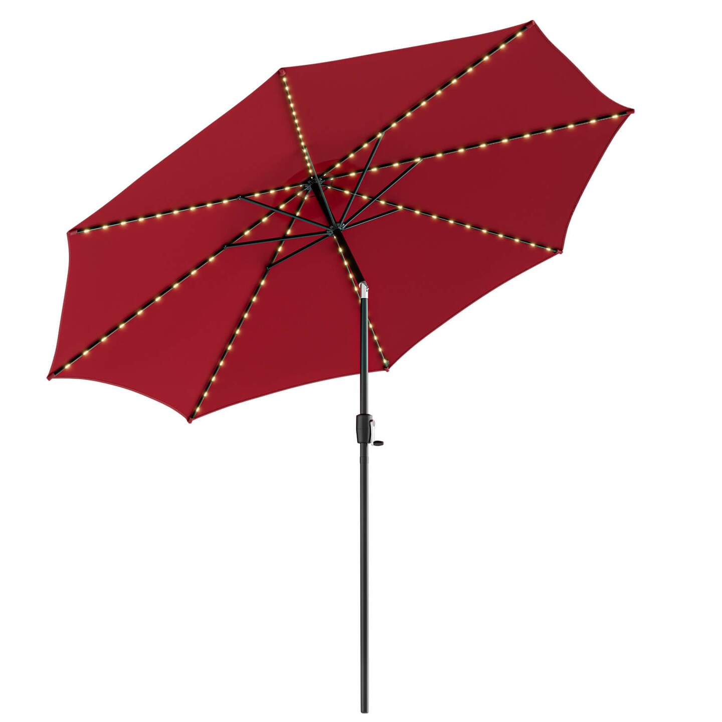 Patio Umbrella with 112 Solar Lights and Crank Handle