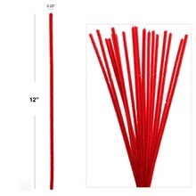 12-Inch Flexible Chenille Stems - 1000-Pack Wired Pipe Cleaners in Vibrant Red, Perfect for DIY Arts & Crafts, Party & Event Decor, Home & Office Accents, Floral Home by Artificial Flowers