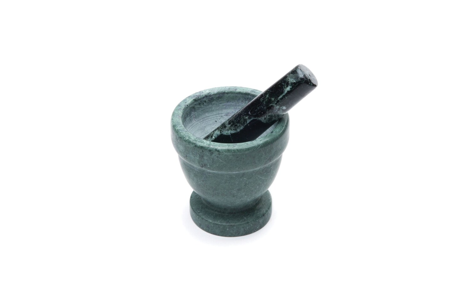 4&#x22; Green Marble Mortar And Pestle