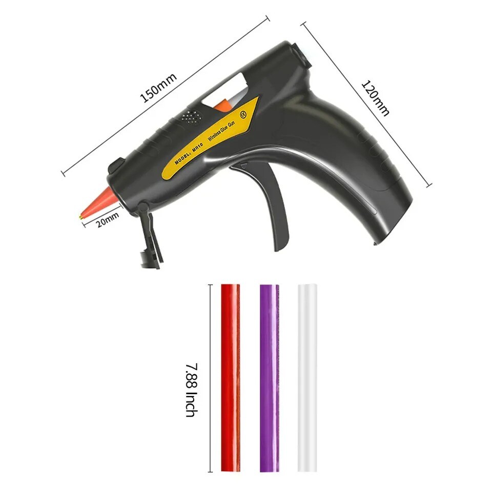 Cordless Hot Melt Glue Gun Kit Rechargeable with 50PCS Glue Sticks Portable DIY