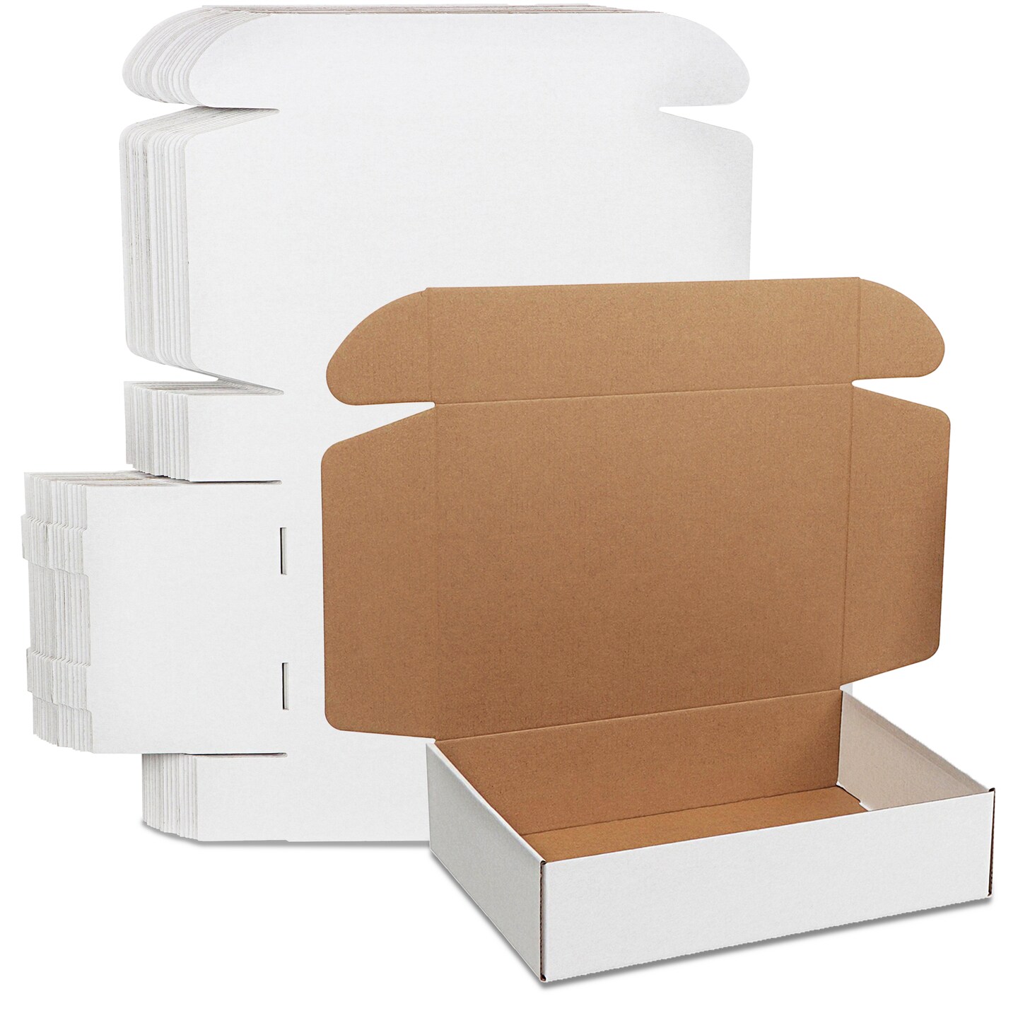 Lot45 White Shipping Boxes for Small Business - White Corrugated Box