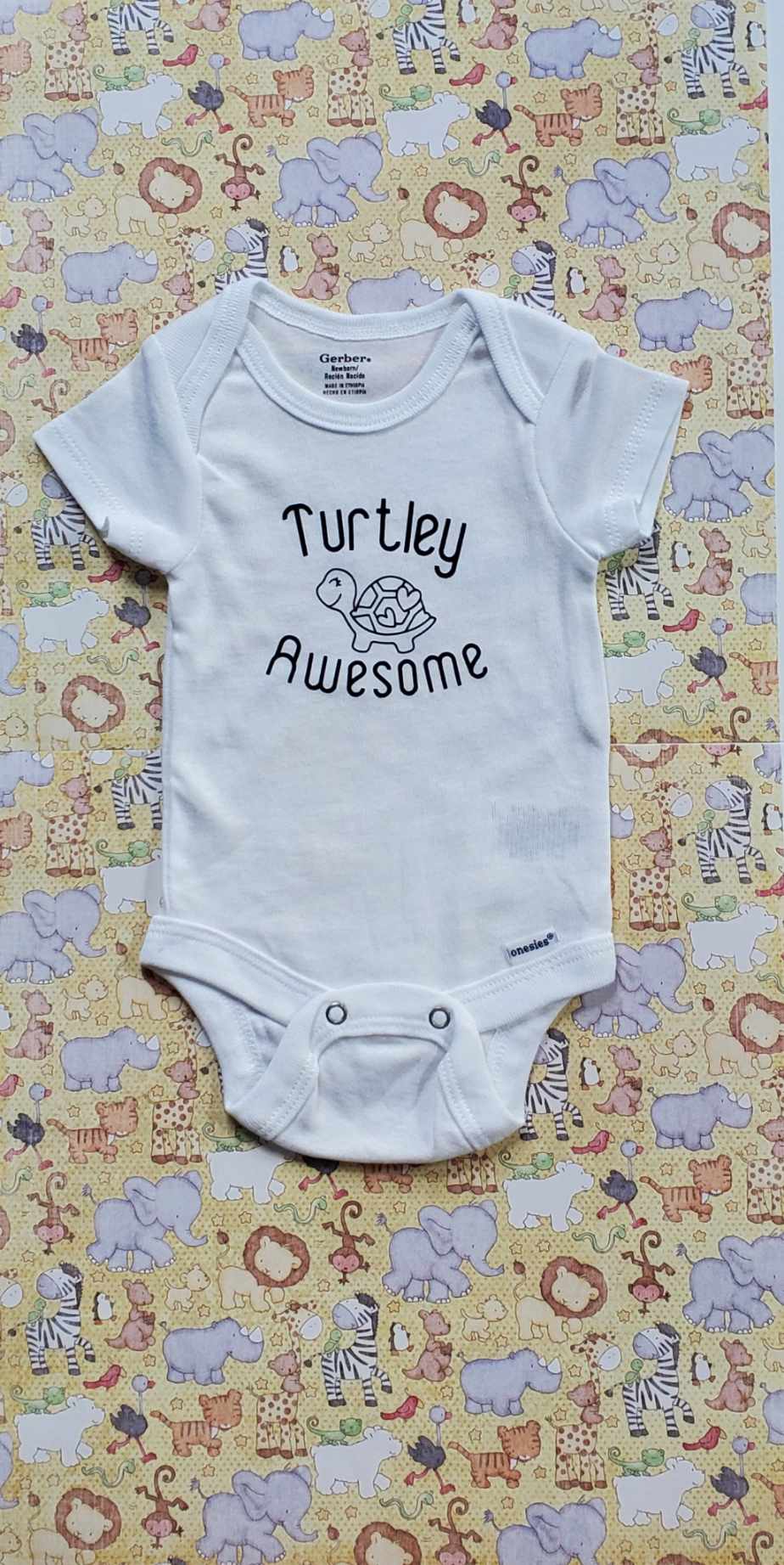 Gerber Onesie® Brand Bodysuit, Newborn, Turtley Awesome, Funny