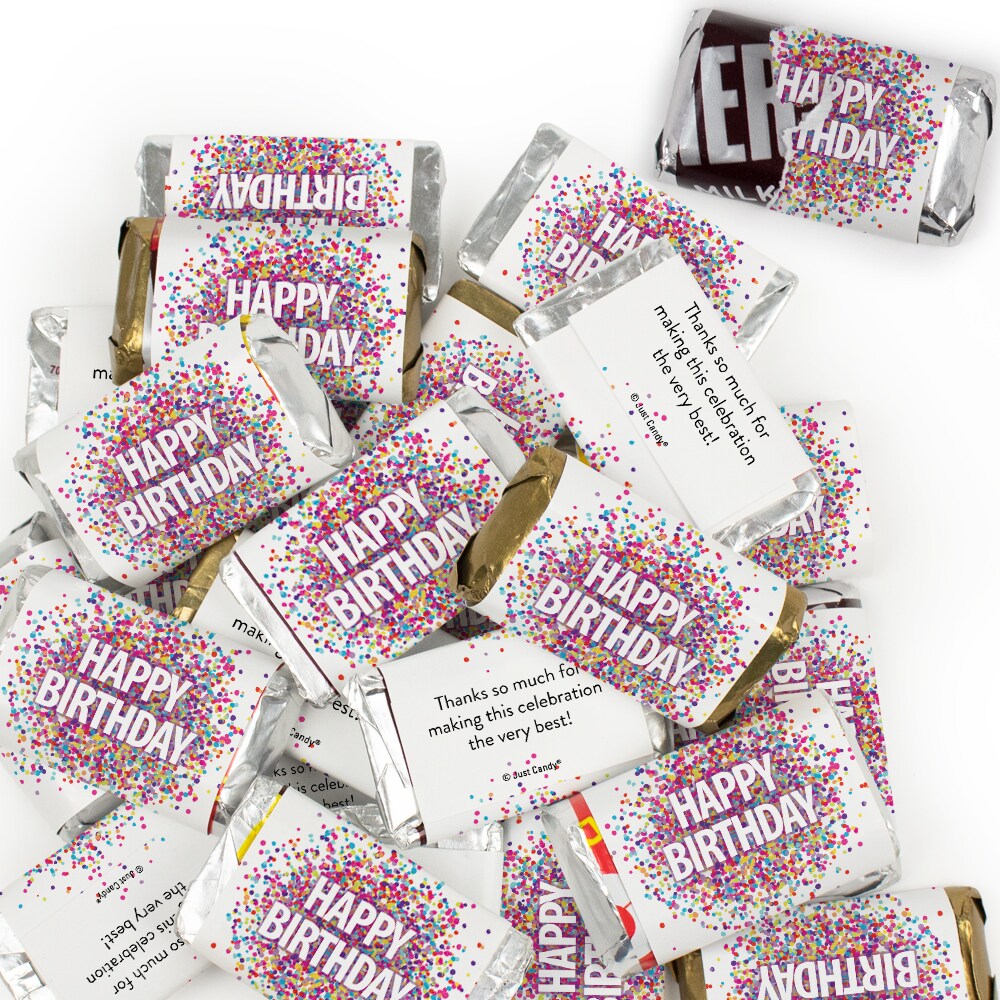 Confetti Birthday Birthday Candy Party Favors Hershey&#x27;s Miniatures Chocolate