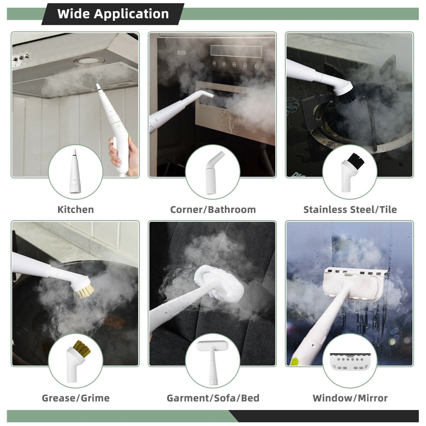 1000W Multifunction Portable Hand-held Steam Cleaner with 10 Accessories