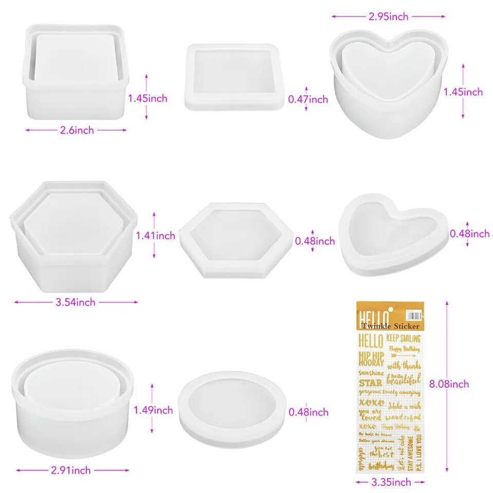 Silicone Resin Mold Jewelry Storage Box Mould DIY Making Casting Epoxy Craft Kit