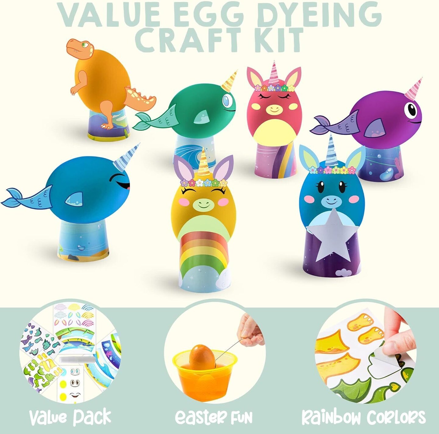 Easter Decorating Animal Egg Dye Kit 27 PCS