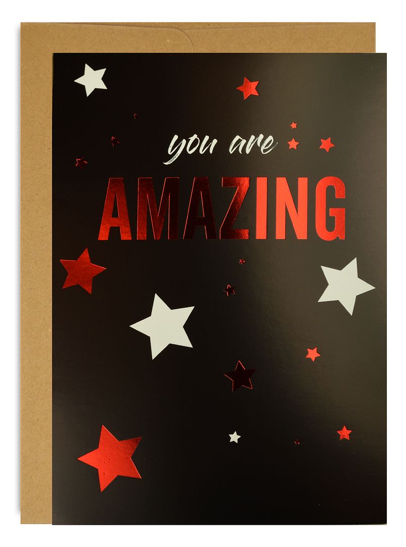 Great Papers! Encouragement Cards with Envelopes, Amazing with Red Foil, 6.75&#x22; x 4.75&#x22;, 3 Cards/3 Kraft Envelopes