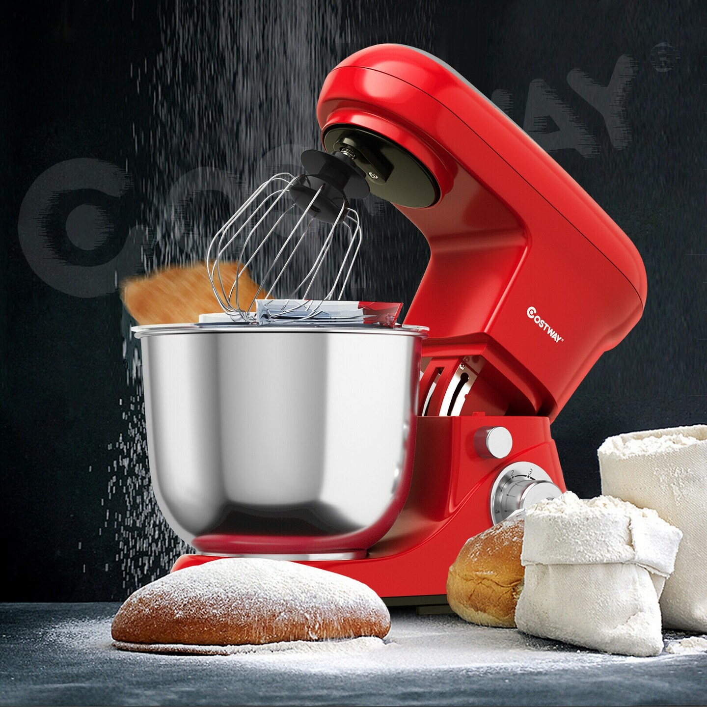 Stand Kitchen Food Mixer 6 Speed with Dough Hook Beater