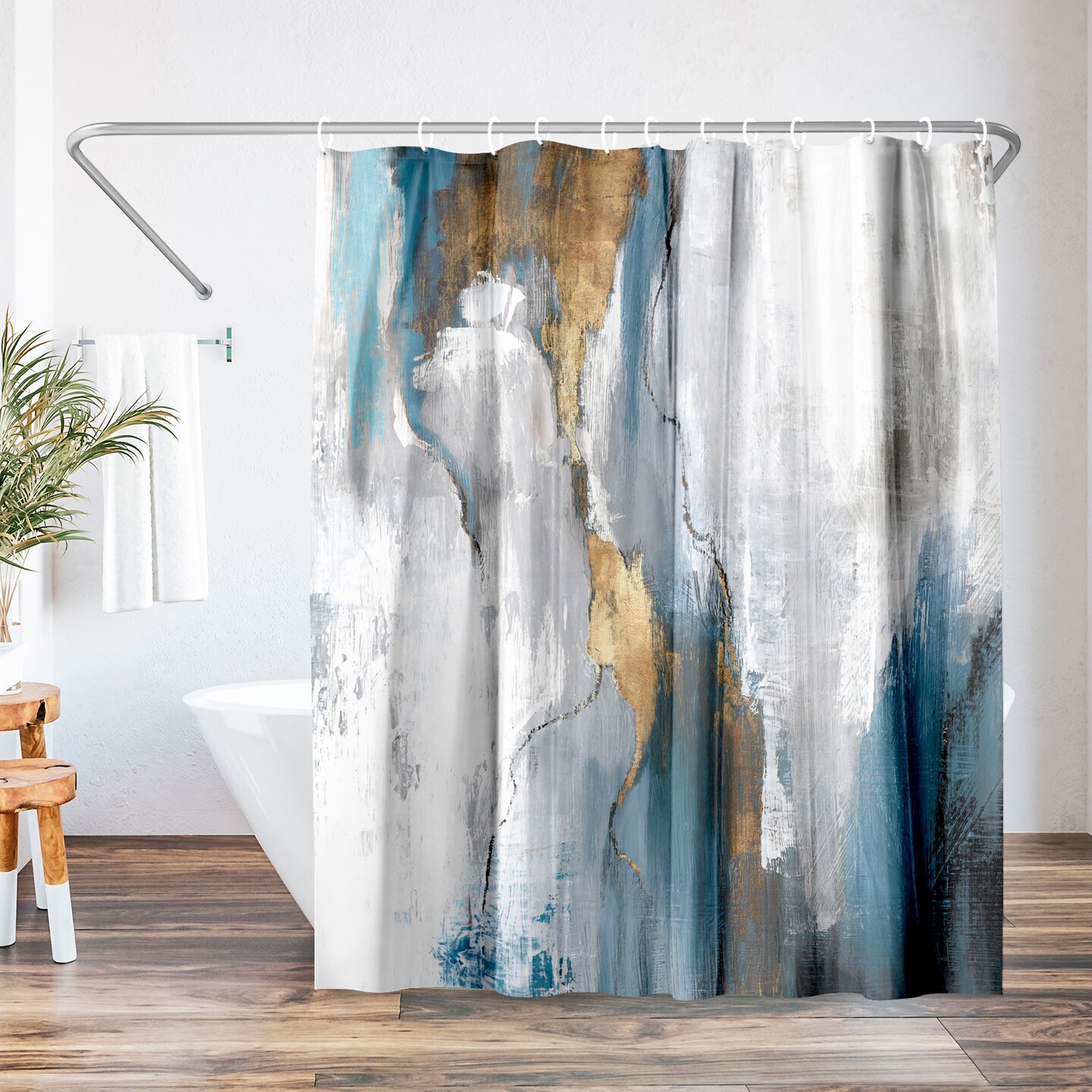 Americanflat 71" x 74" Shower Curtain, Revolving Motion Ii by PI Creative Art