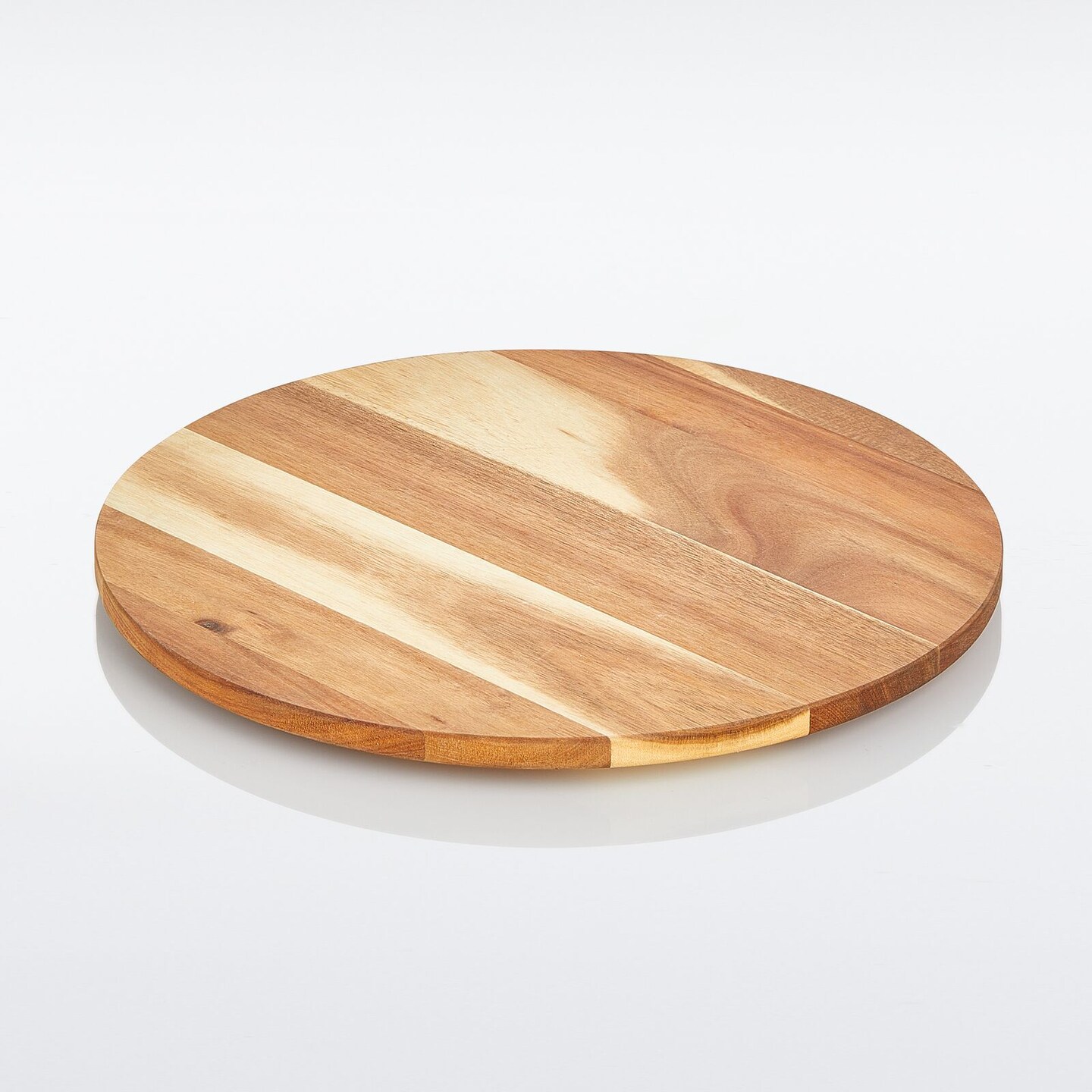 mDesign Acacia Wood Lazy Susan Turntable Spinner, Pantry Organizing
