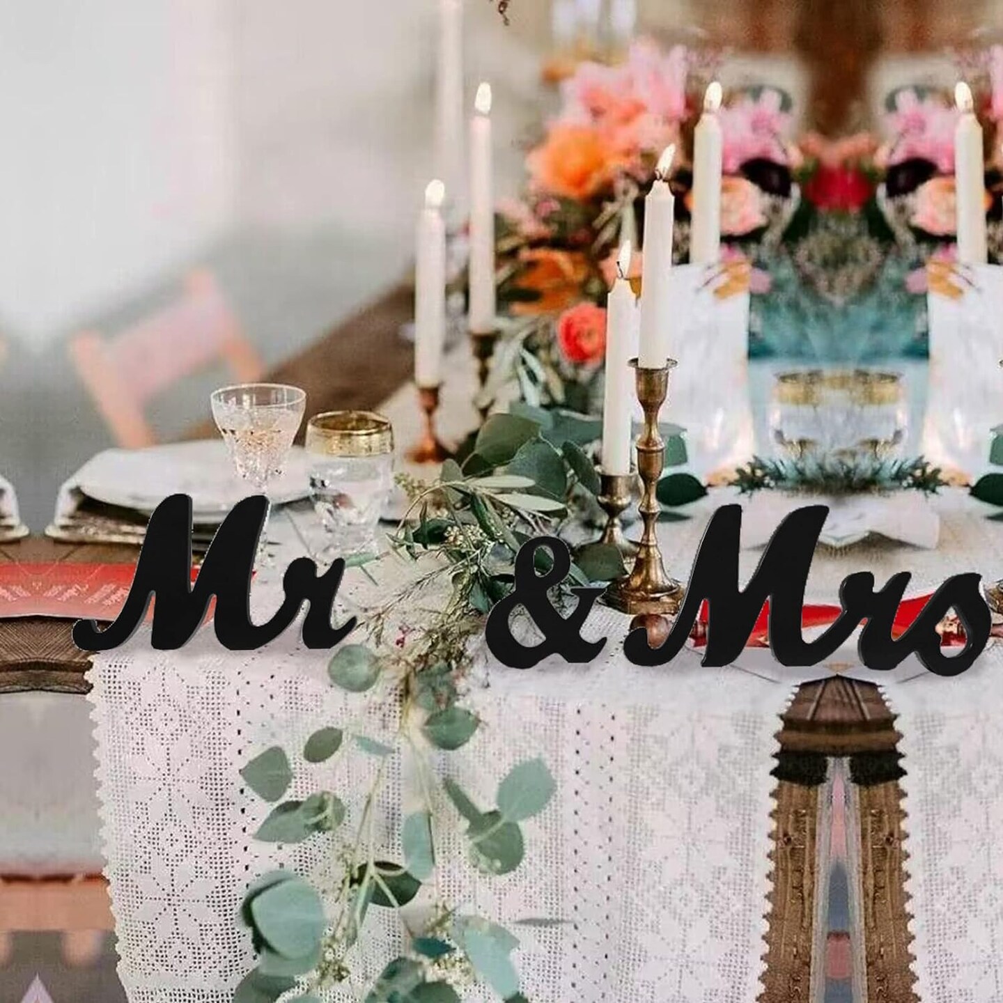 Mr and Mrs Sign & Just Married Banner for Wedding Decorations