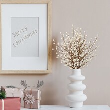 24-Pack White Holly Berry Stem - 35 Lifelike Berries, Perfect for Floral Arrangements &#x26; Home Decor by Floral Home&#xAE;
