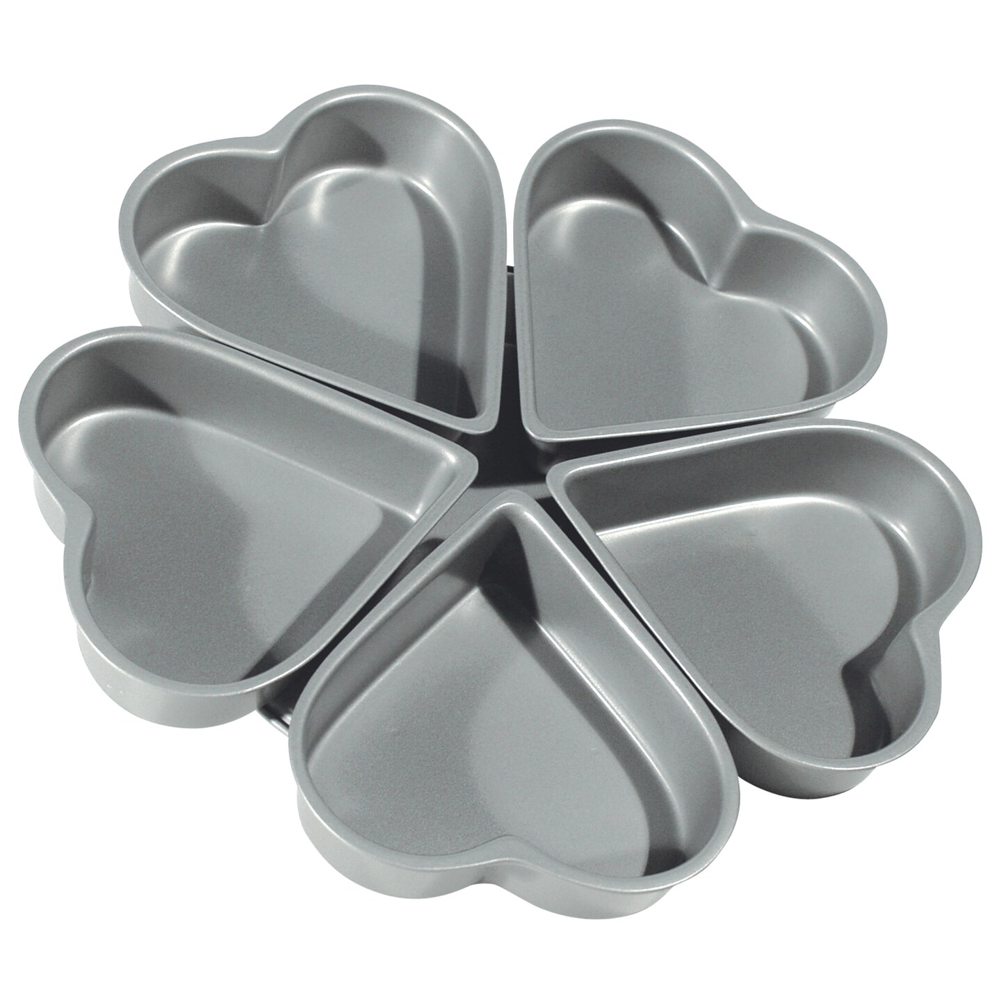 4-Inch Non-Stick Heart Pan Set of 5