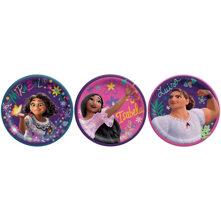 Encanto 7&#x22; Round Assorted Plates, 8ct