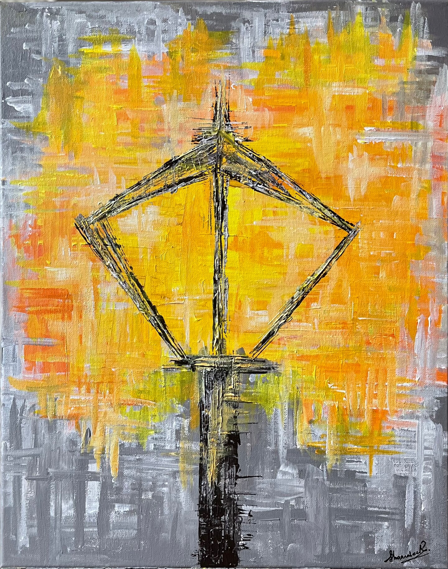 A abstract 2024 acrylic painting 16'x20'