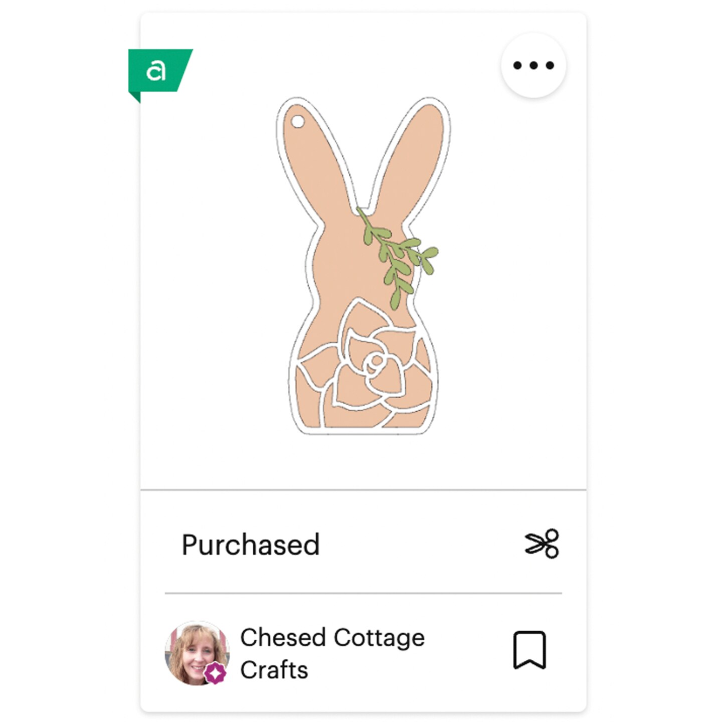 Floral Easter Bunny Tag image 2