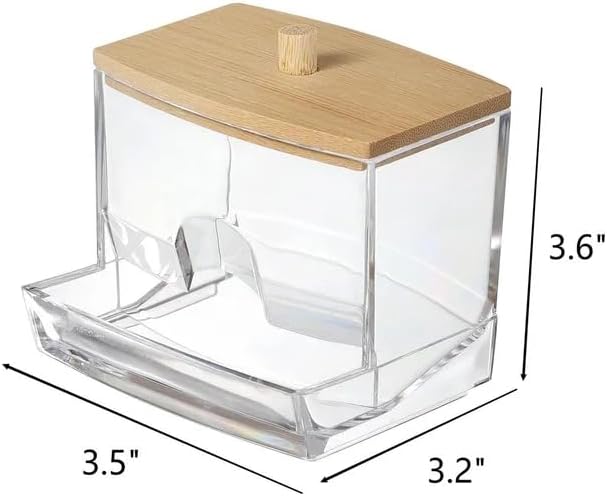 3 Pack- 10oz Bamboo Qtip Organizer for Cotton Ball, Swabs &#x26; Floss!
