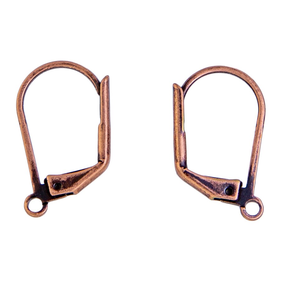 Lever Back DIY Earrings Antique Copper Plated DIY Leverback Earwires (1 Pair of Earrings)
