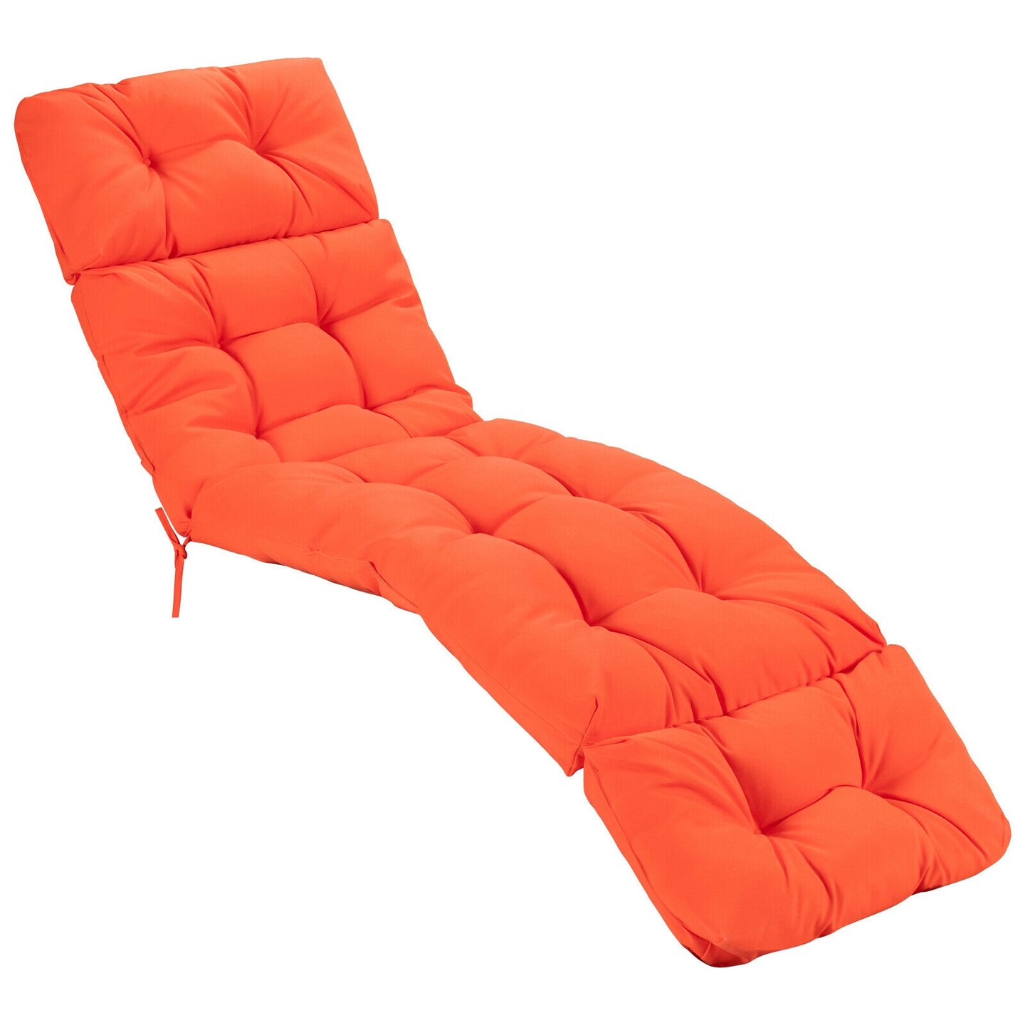Outdoor Lounge Chaise Cushion with String Ties for Garden Poolside