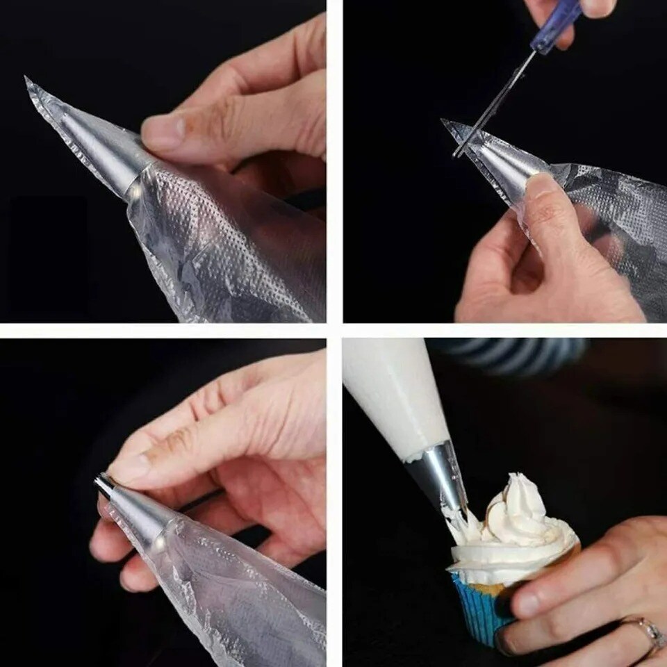 200pcs plastic pastry Piping Bag Disposable Icing Cake Decorating Bags